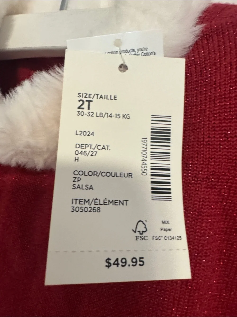 Gymboree Red Holiday Sparkle Dress with Faux Fur Collar New with Tags 2t